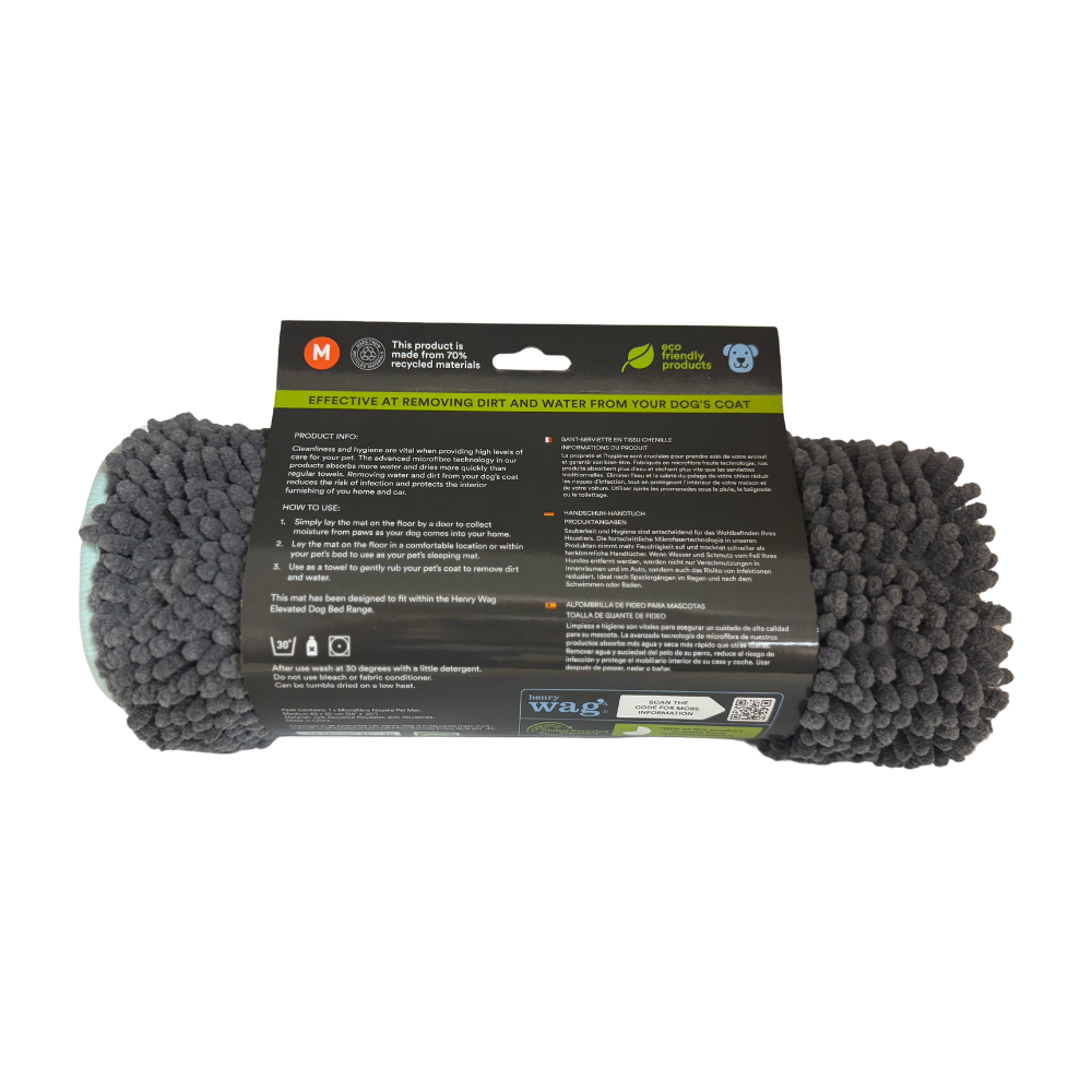 Henry Wag Mikrofaser-Nudelmatte für Haustiere – Trockenmatte für Hunde – Größe M