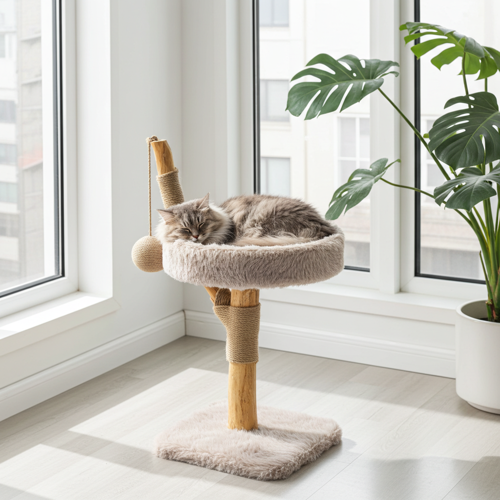 LUNA Kratzbaum aus massivem Obstholz