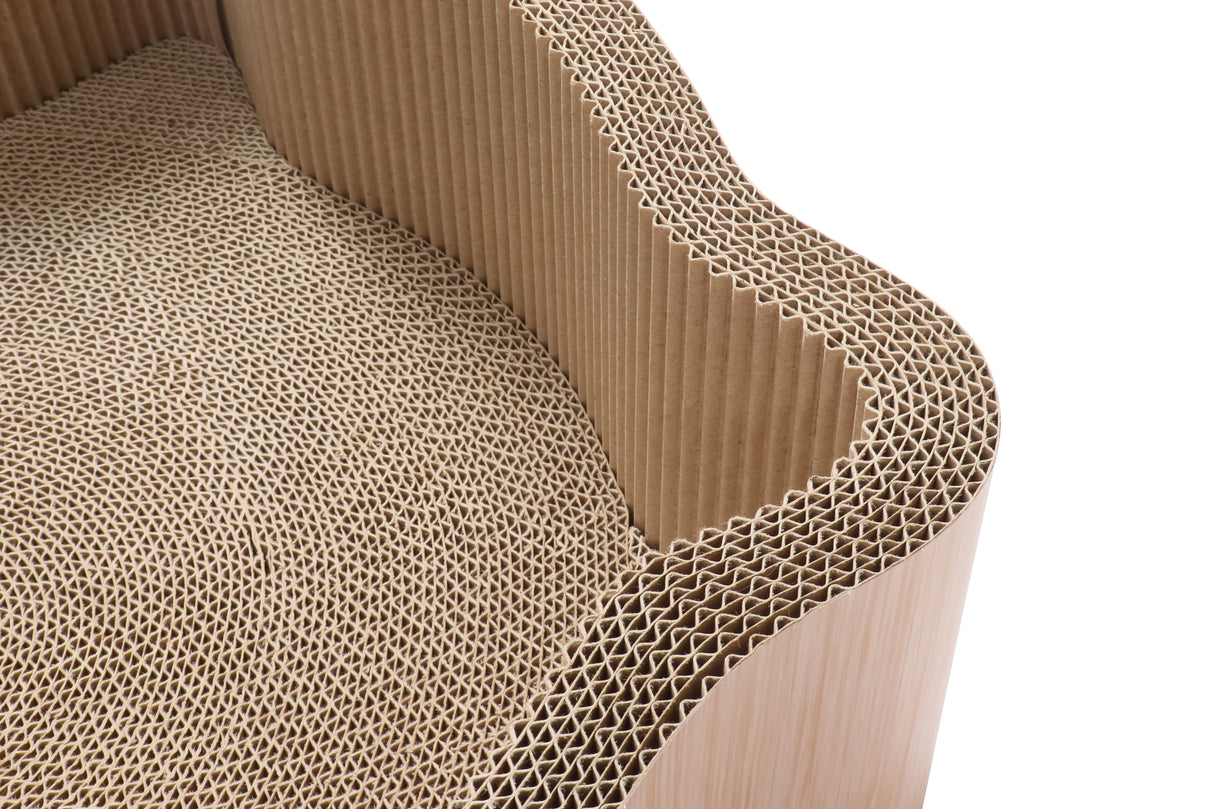 Katzenkratzkorb in Form eines Katzenkopfes