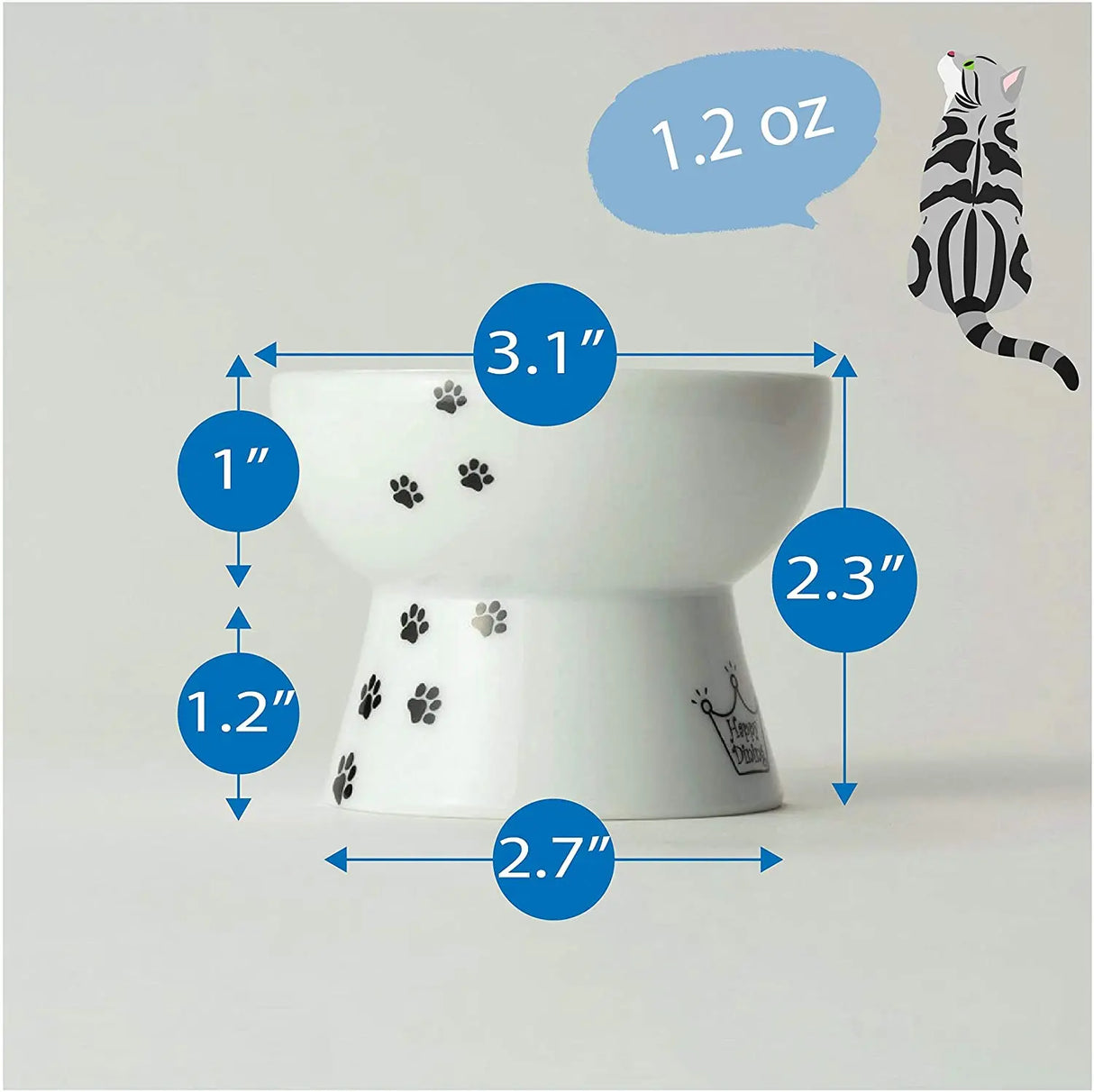 Necoichi Tablett inklusive zwei Näpfen für Katzen