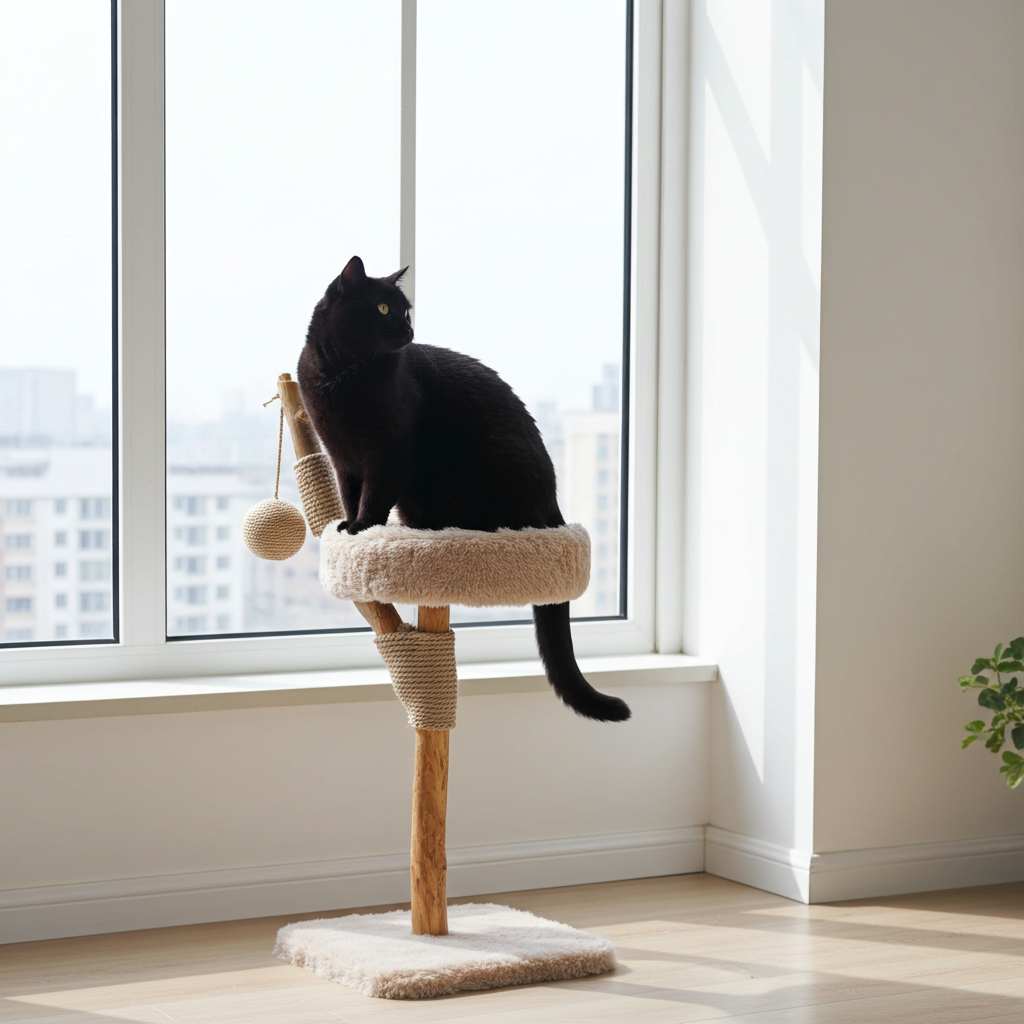 LUNA Kratzbaum aus massivem Obstholz