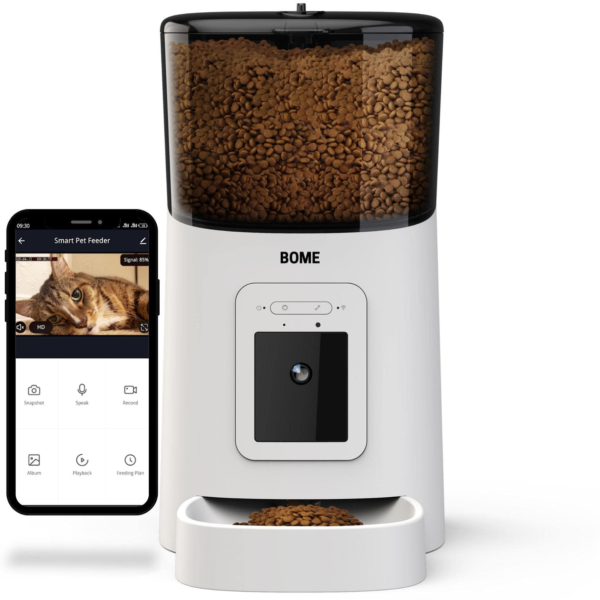 Voerautomaat Camera en Audio Inclusief SD-Kaart - Automatische Voerbak Wit - SpirePets