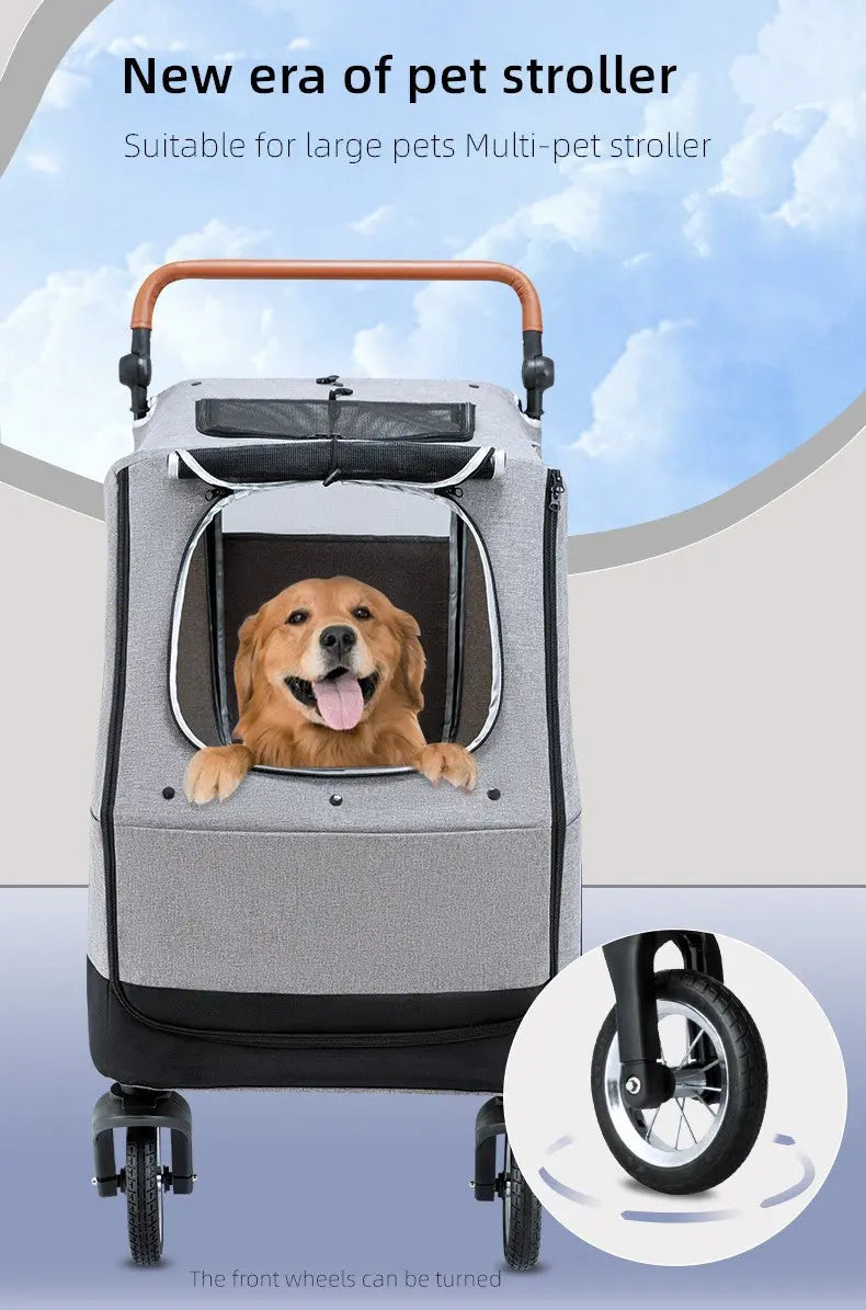 BELLO Wandelwagen voor honden - tot 2 of 3 honden mogelijk - 4-wielen - Inklapbaar - SpirePets