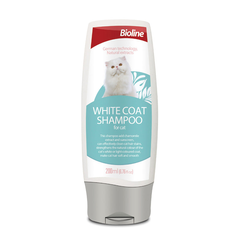 Kattenshampoo voor Witte vacht shampoo katten - met kamille en zonnebrandcrème - 200ml