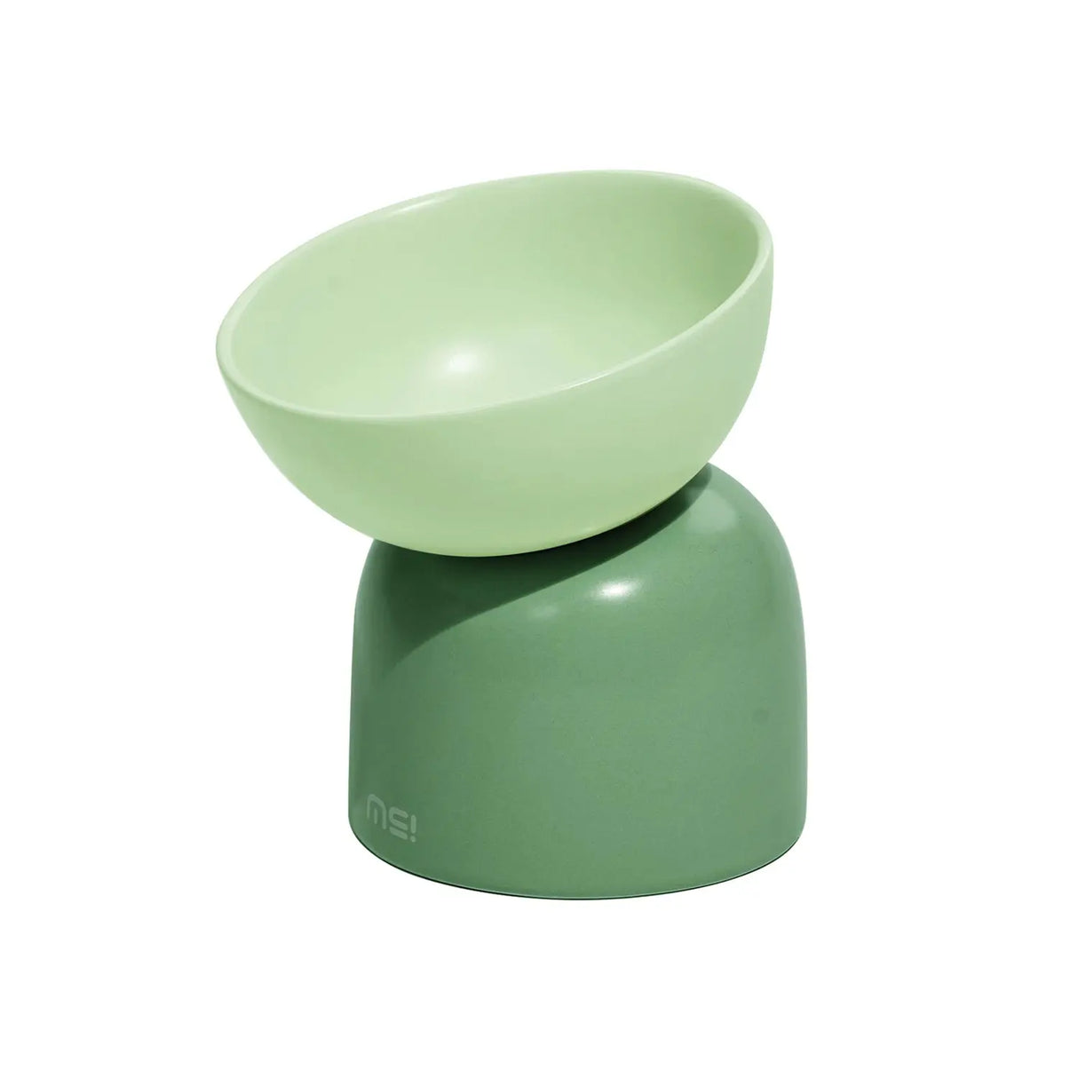 Kattenvoerbak - keramiek - verhoogde ontwerp - olijf groen - SpirePets