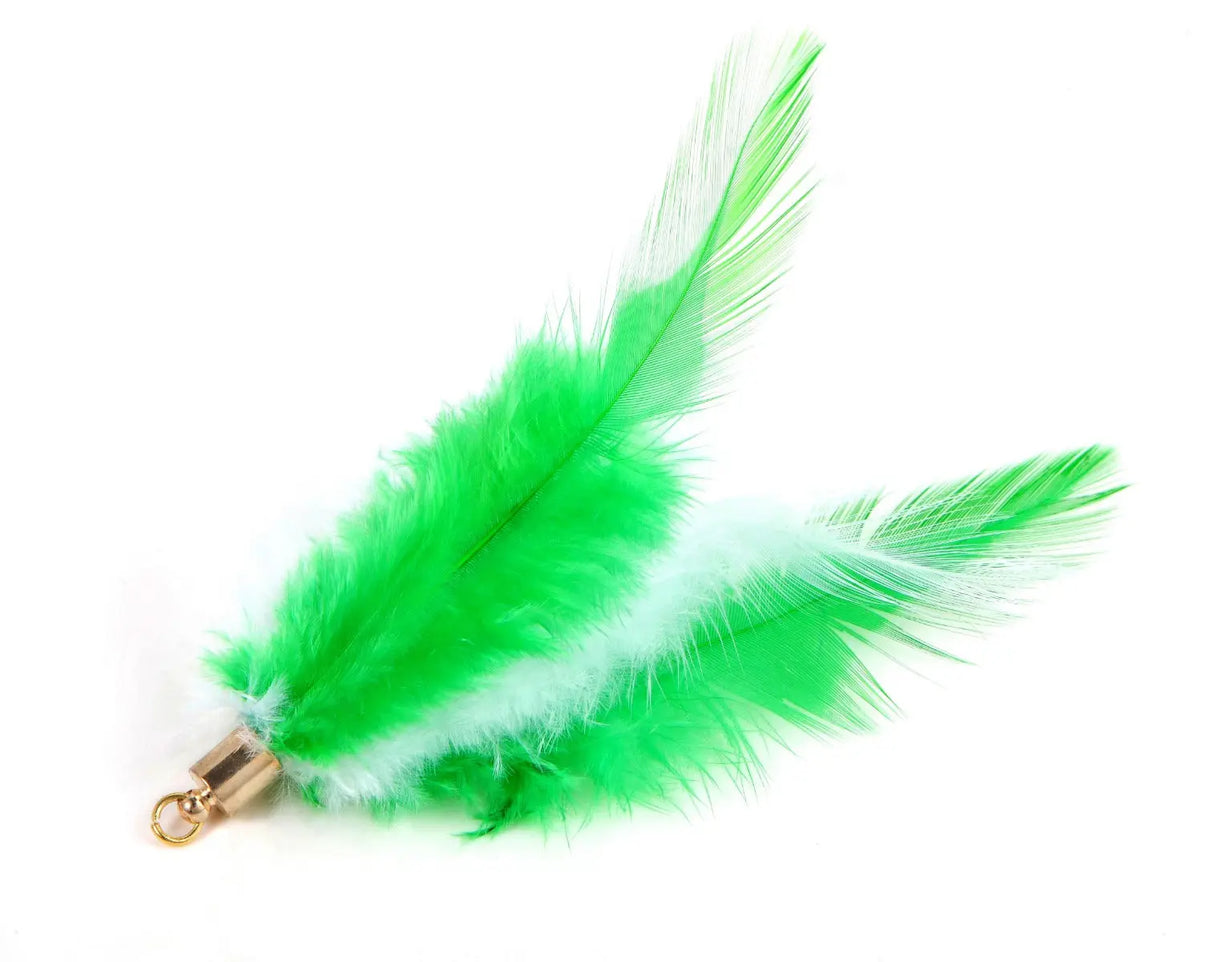 Kattenspeeltje - kattenhengel met 5 veren - kattenveertjes set met hengel - SpirePets