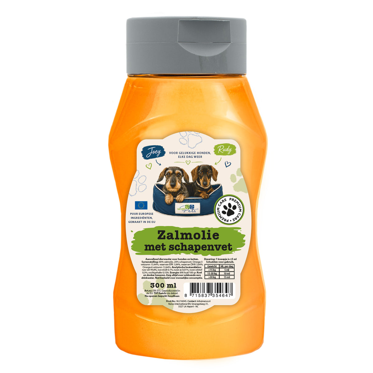 Joey & Rudy Noorse Zalmolie & Schapenvet Duo 300 ml – Voor Hond en Kat