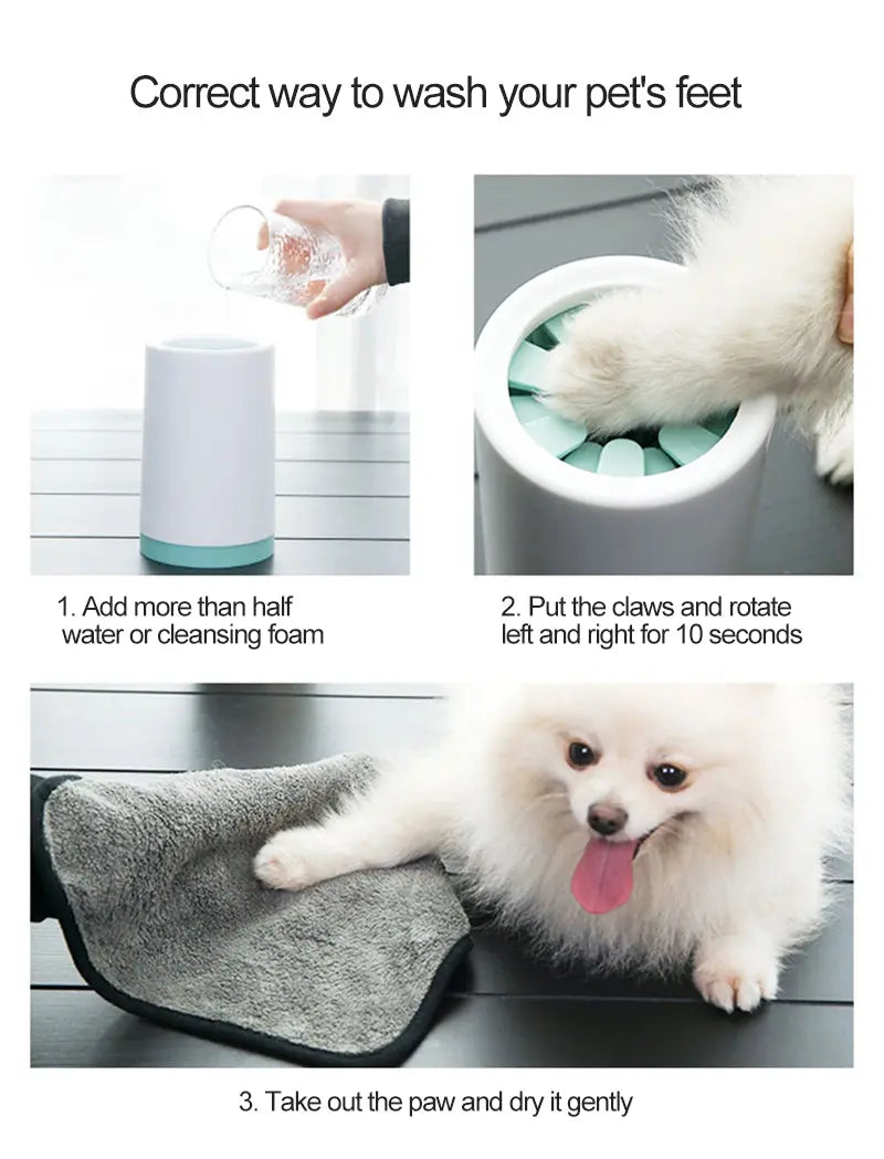 Potenreiniger - silicone borstels - hondenpotenreiniger - verzorging hond - honden wassen - grijs/wit - SpirePets