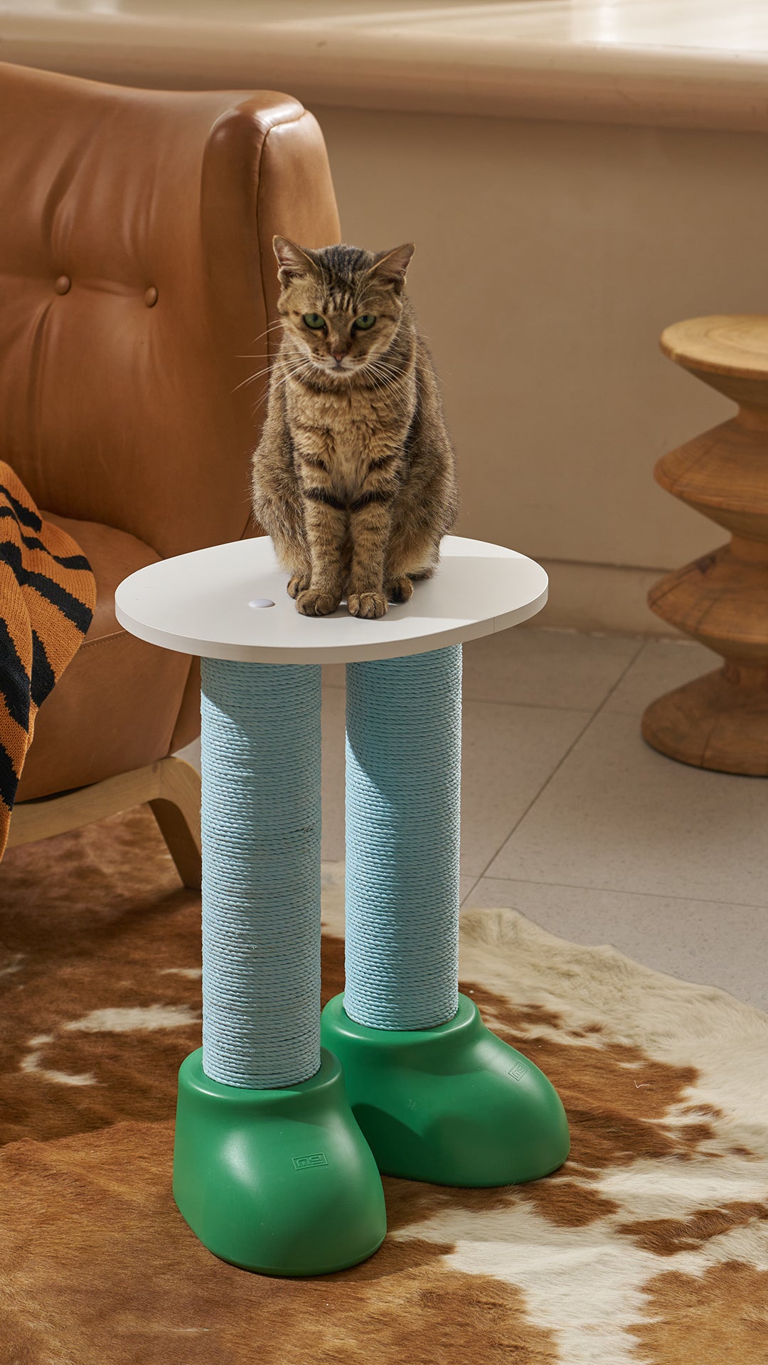 Katten krabpaal - kattenmand - multifunctioneel - groot aantrekkelijk ontwerp - groen en wit - SpirePets