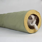 Kattenspeelgoed - speeltunnel met meerdere gaten - voor katten < 10kg - legergroen - SpirePets