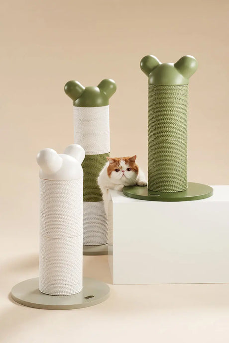 Katten krabpaal - voor alle katten - krabmeubel - groen en wit - SpirePets