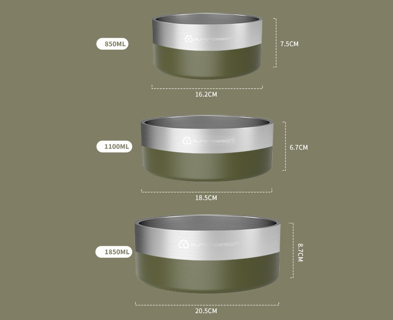Anti-slip RVS voerbak set – Stevig & stijlvol in donkergroen - SpirePets