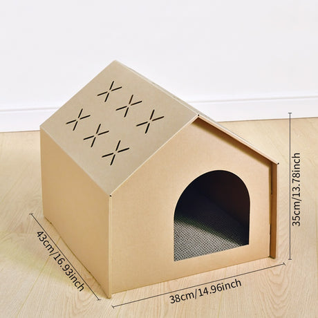 Kattenhuis van karton - Krab en speelhuisje voor katten - SpirePets