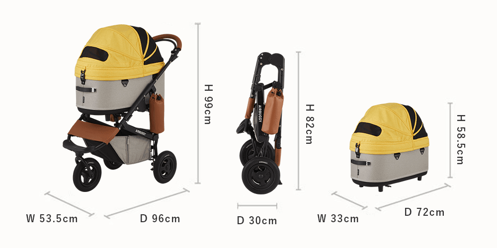 AirBuggy Dome 3 Premier Set Regular Seed Beige Luxus-Hundebuggy
