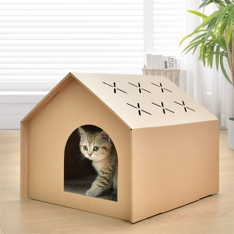 Kattenhuis van karton - Krab en speelhuisje voor katten