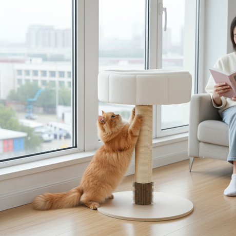 Compacte krabpaal met mand - kattenmeubel - SpirePets