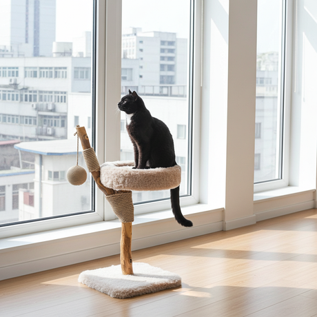 LUNA krabpaal van massief vruchtenhout - SpirePets