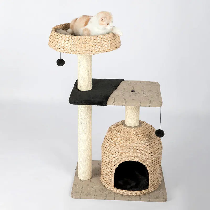 Kattenboom - krabpaal - kattenhuis - kattenmand met speeltje - SpirePets