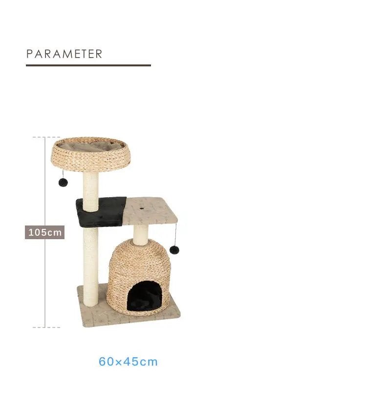 Kattenboom - krabpaal - kattenhuis - kattenmand met speeltje - SpirePets