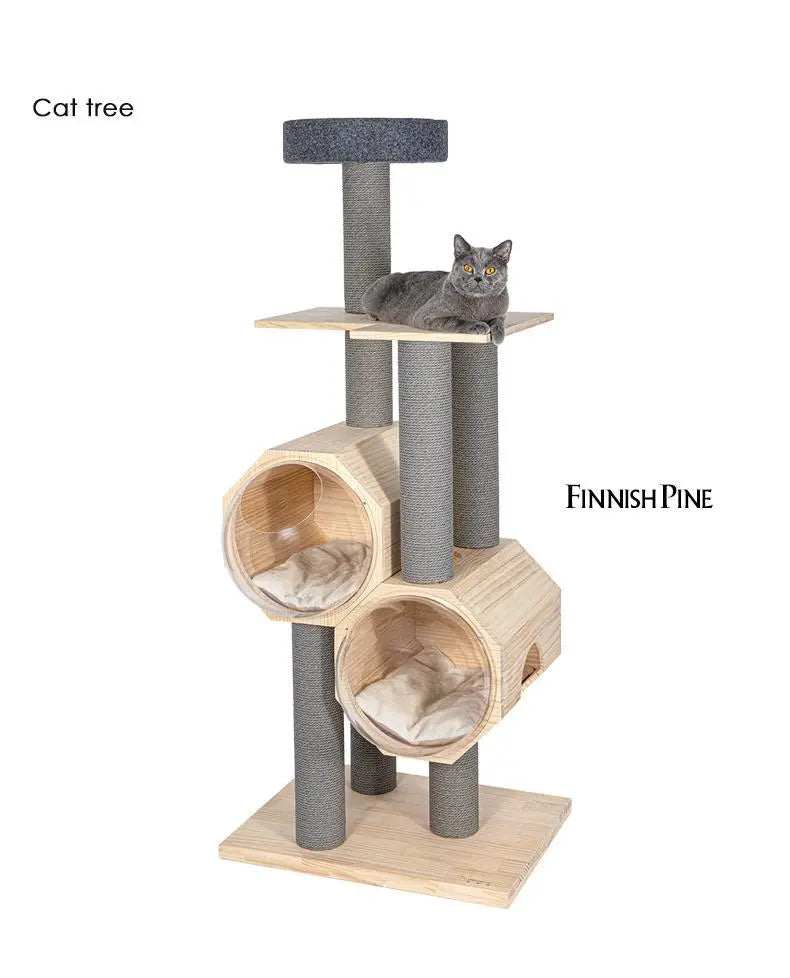 Luxe kattenboom - krabpaal - 2 slaapplekken - inclusief kattenmand - SpirePets