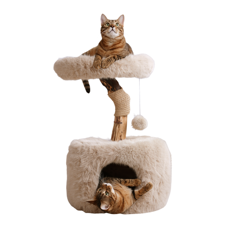 ISLA krabpaal met kattenhuis en kattenmand - SpirePets