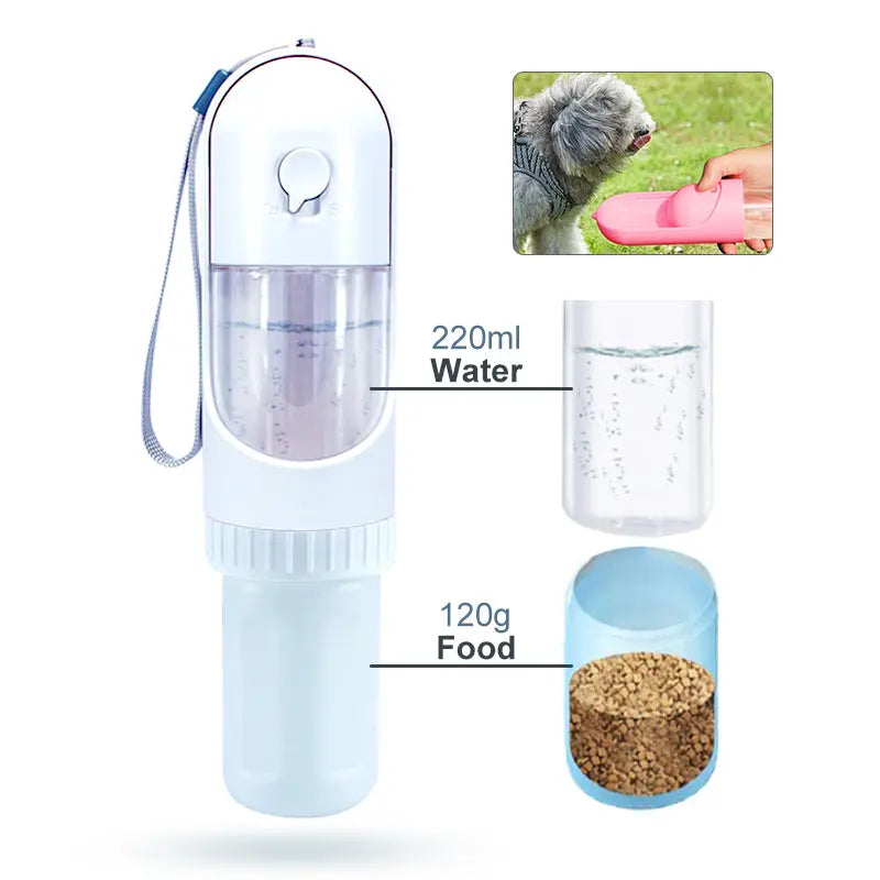 Waterfles voor huisdieren - wit - drinkfles honden - 220ml - SpirePets