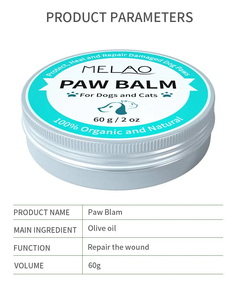 Katten en honden pootbalsem | blik 60gram paw balm | pootverzorging | opfrissen van uw huisdier | huisdieren verzorging - SpirePets