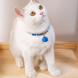 Halsband katten roze met bel - japans - verstelbaar in lengte - 29 tot 36 cm - kattehalsband - halsbandje - SpirePets