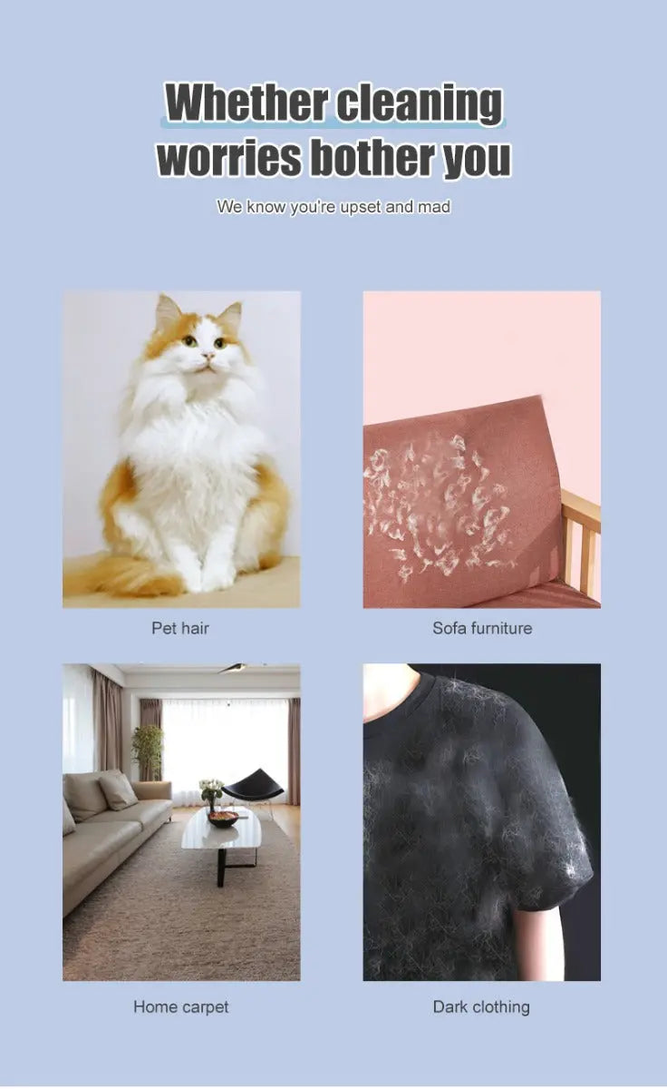 Hondenborstel en kattenborstel - haarborstel - pluizenverwijderaar - dierenvacht - blauw - haarvrij interieur - SpirePets