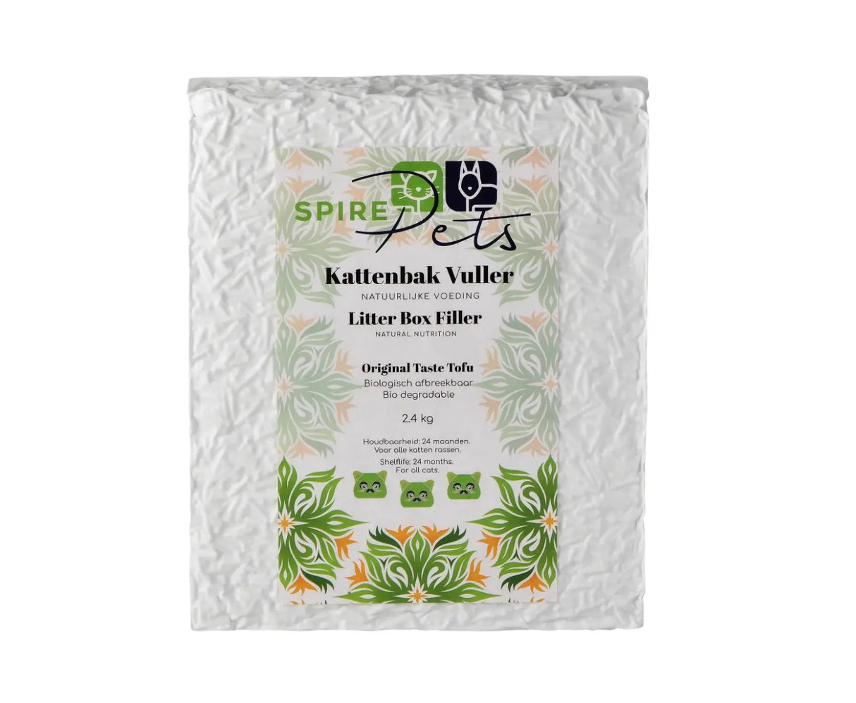 Tofu kattenbakvulling - milieuvriendelijk - biologisch afbreekbaar en geur verdrijvend - 6 liter - 2.4 KG - SpirePets